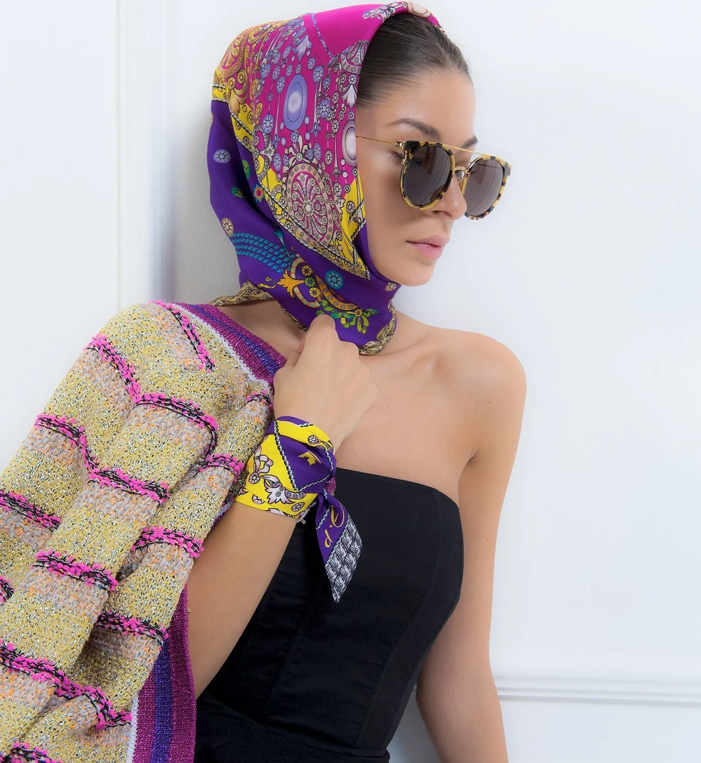 Cardinal Milano The Crown Foulard Seta Viola