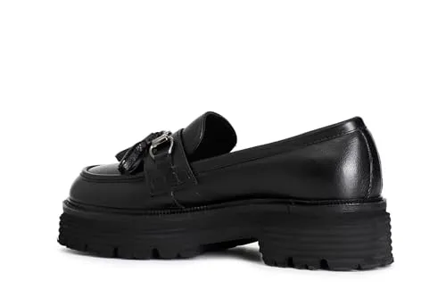 CafèNoir Mocassino Donna Morsetto Nappine Nero Tacco 40 mm