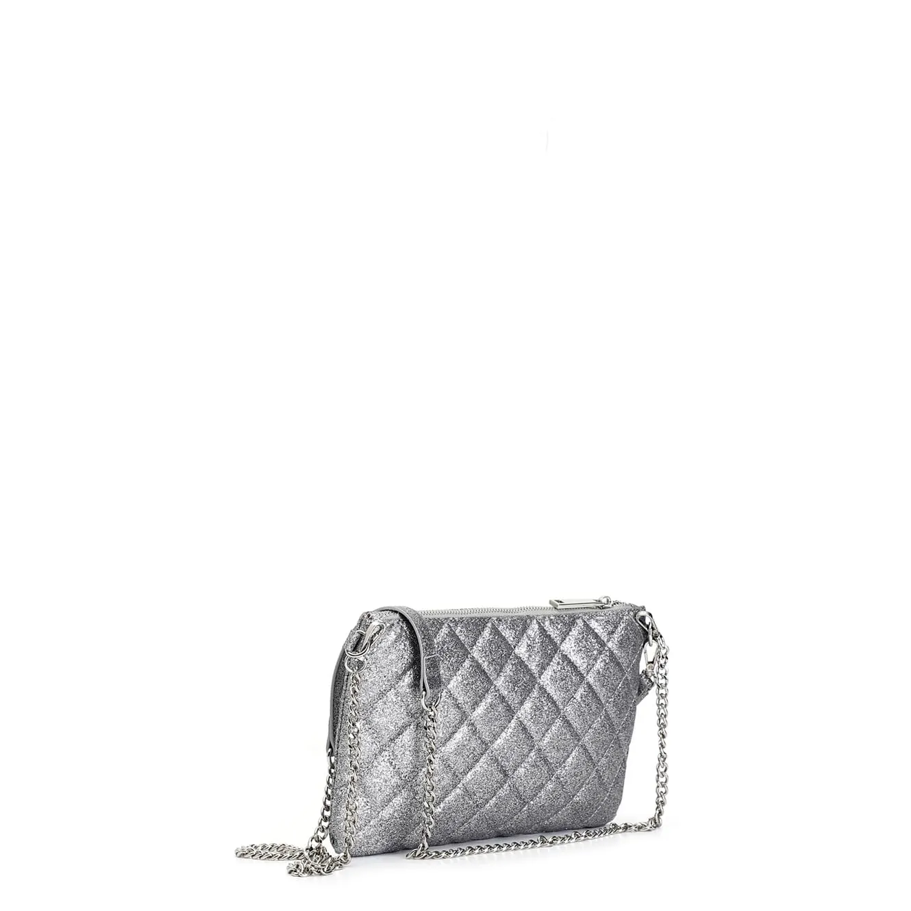 CafèNoir Glitterata Borchie Esagonali pochette argento
