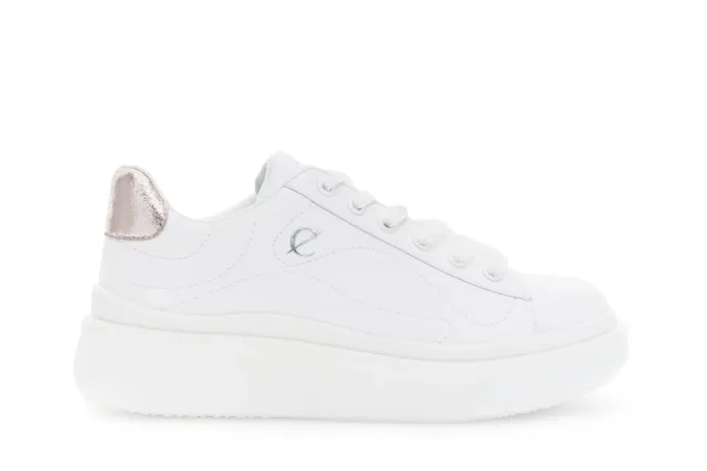 CafèNoir Sneaker Donna Pelle Bianca Onde Taglia 39