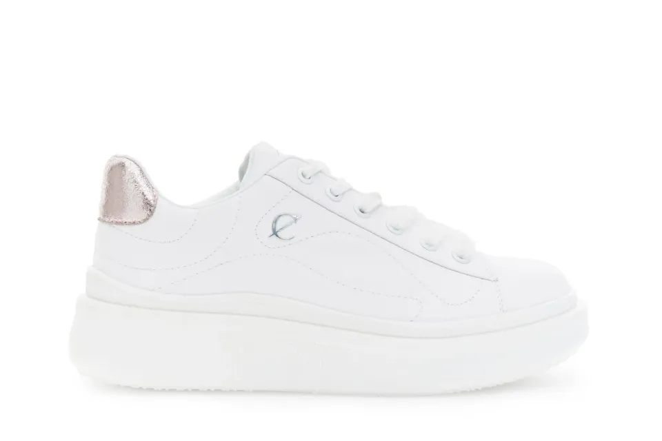 CafèNoir Sneaker Donna Pelle Bianca Onde Taglia 39