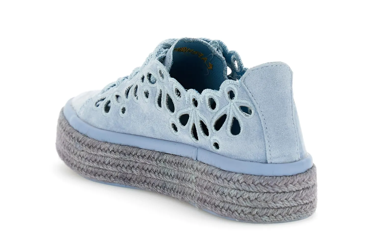 CafèNoir Sneakers Pelle Intagli Laserati Donna Cielo