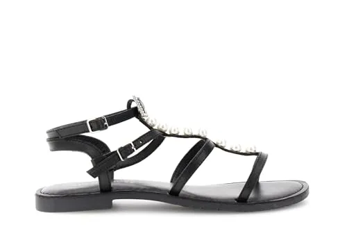 CafèNoir Flat sandali pelle fibbia gioiello donna