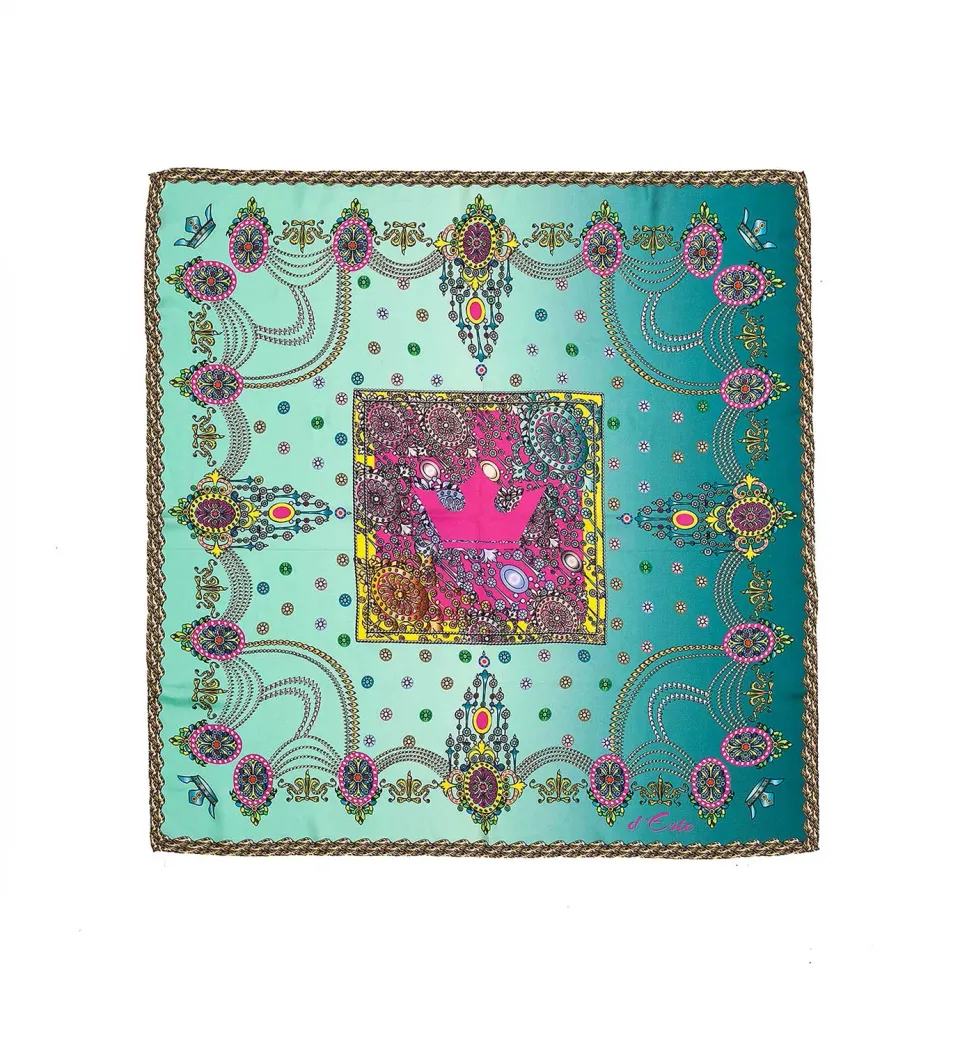 Cardinal Milano The Crown foulard seta acquamarina