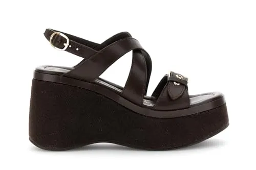 CafèNoir Sandali Donna Pelle Zeppa 9 cm Incrocio