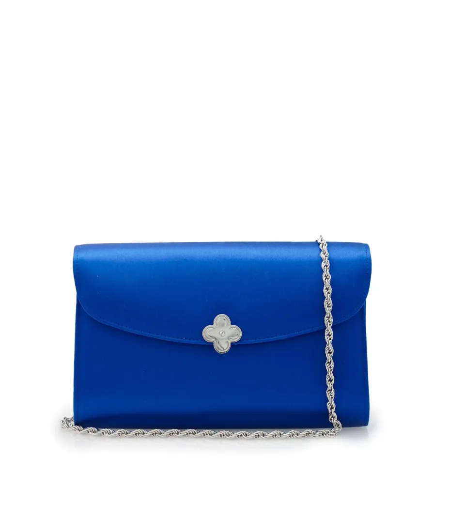 Cardinal Milano Lady Princess clutch seta blu royal tracolla