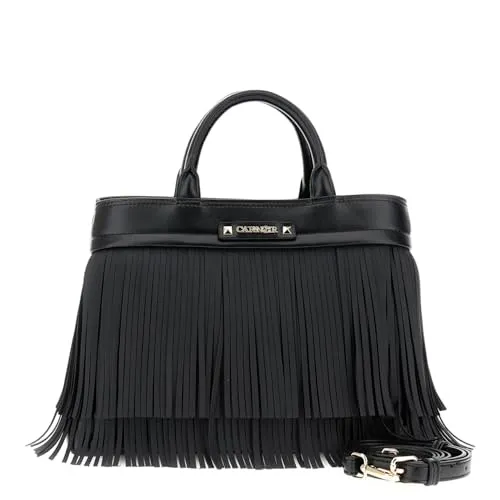 CafèNoir Frange Logo tote nera con tracolla