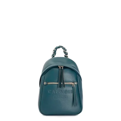 CafèNoir Zaino Verde Logo Rilievo con Zip