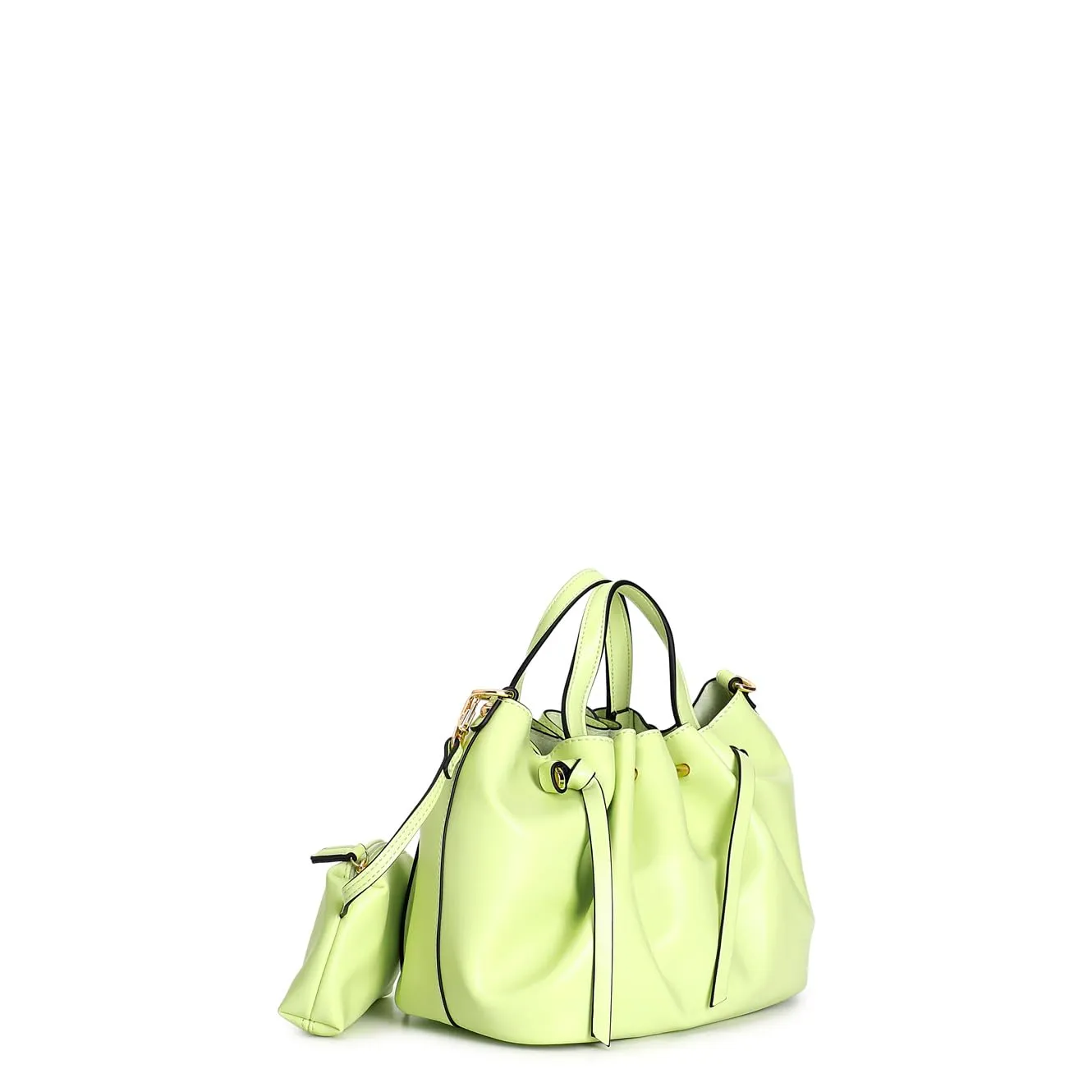 CafèNoir Mini Tote Morbida Verde con Pochette Interna