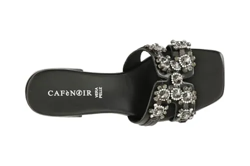 CafèNoir Ciabatta in Pelle con Gioiello Sandali Donna