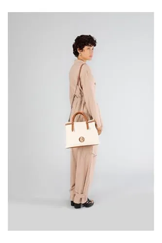 CafèNoir Borsa Canvas Naturale Unica Tracolla Manici