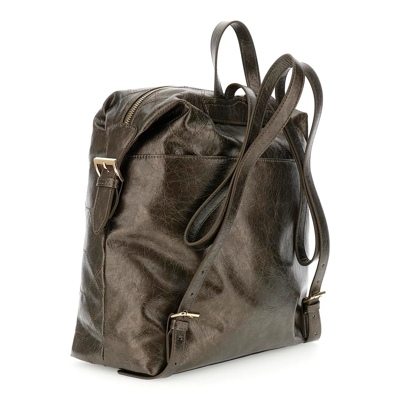 CafèNoir Zaino Metallizzato Bronzo con Ricamo