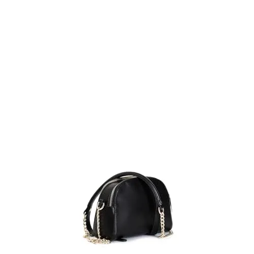 CafèNoir Borsa Donna Nera con Tasca Asimmetrica e Lettering