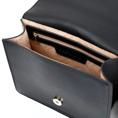 CafèNoir Minibag Logo Rilievo Pochette Nera Catena Dorata