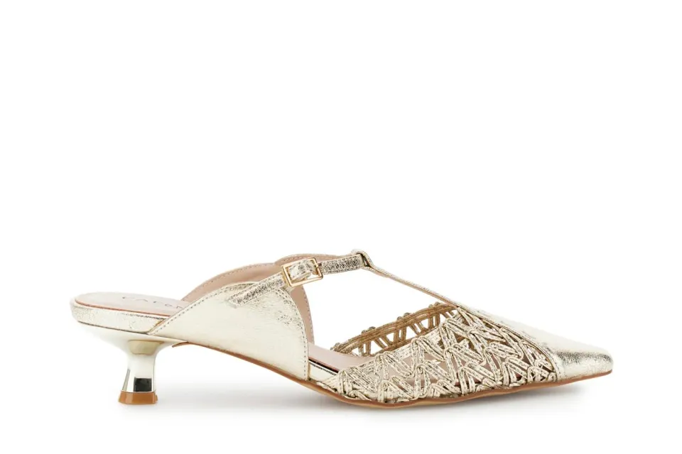 CafèNoir Cornely Sabot Donna Pelle Laminata Light Gold 39 EU