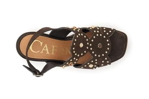 CafèNoir Sandali Zeppa Camoscio Moro Borchie 38 EU