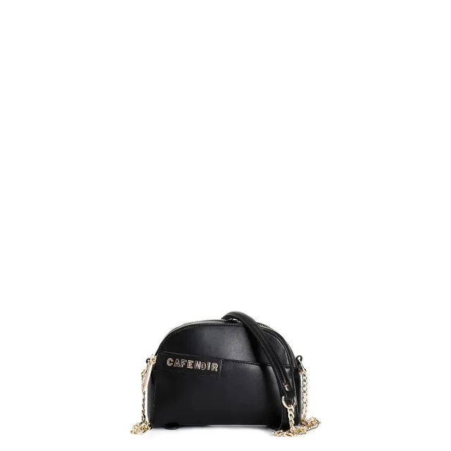 CafèNoir Borsa Donna Nera con Tasca Asimmetrica e Lettering