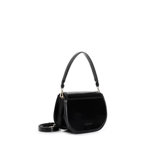CafèNoir Pattina Abrasivato Borsa a Spalla Nera Charm