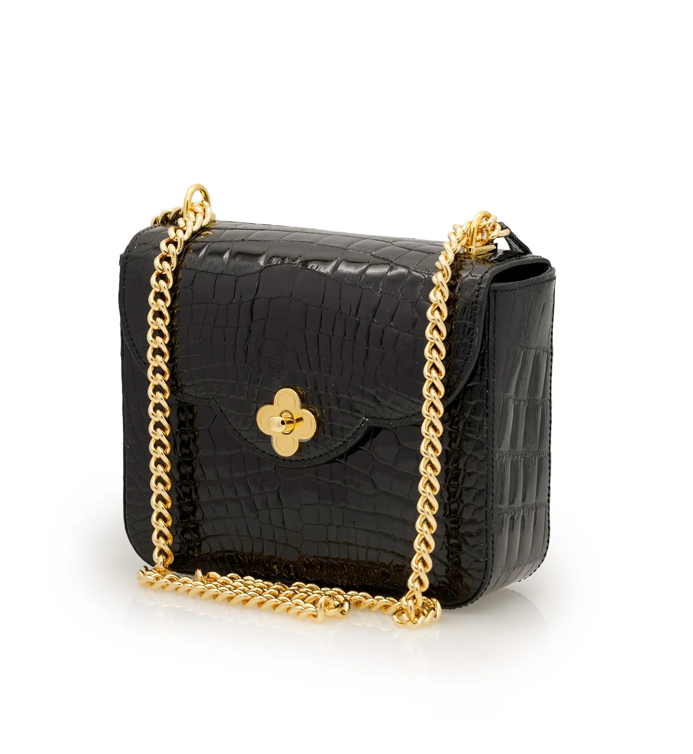 Cardinal Milano First Date Borsa Spalla Alligatore Nero