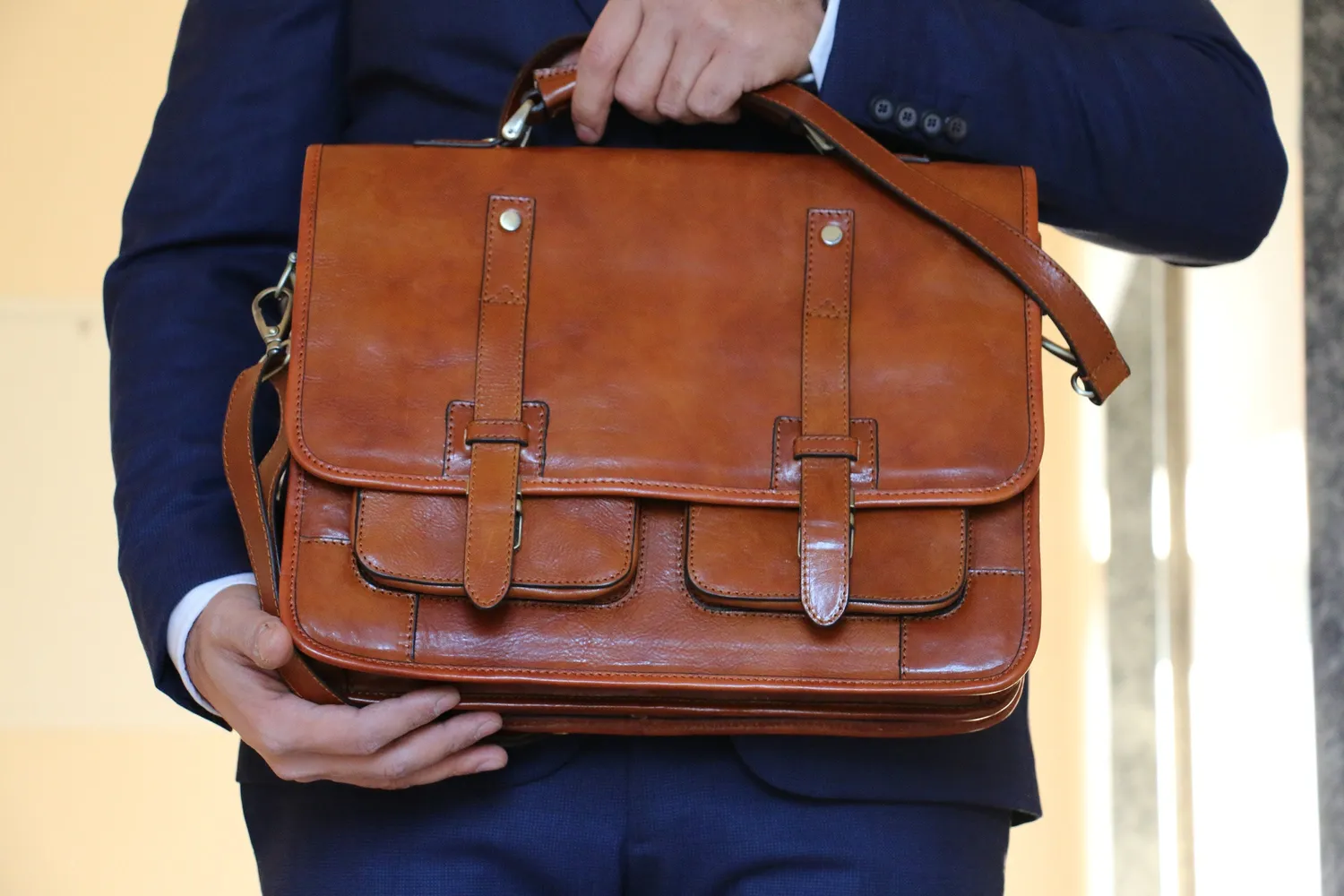 Aigin Milano Cartella Zaino Pelle Convertibile Porta Laptop