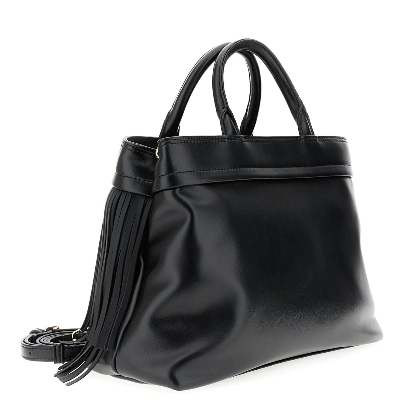 CafèNoir Frange Logo tote nera con tracolla