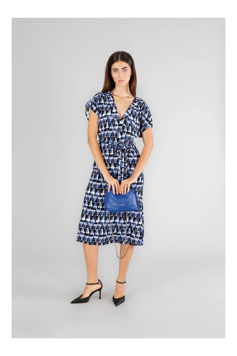 CafèNoir Minibag Coulisse Borsa a Tracolla Blu Catena