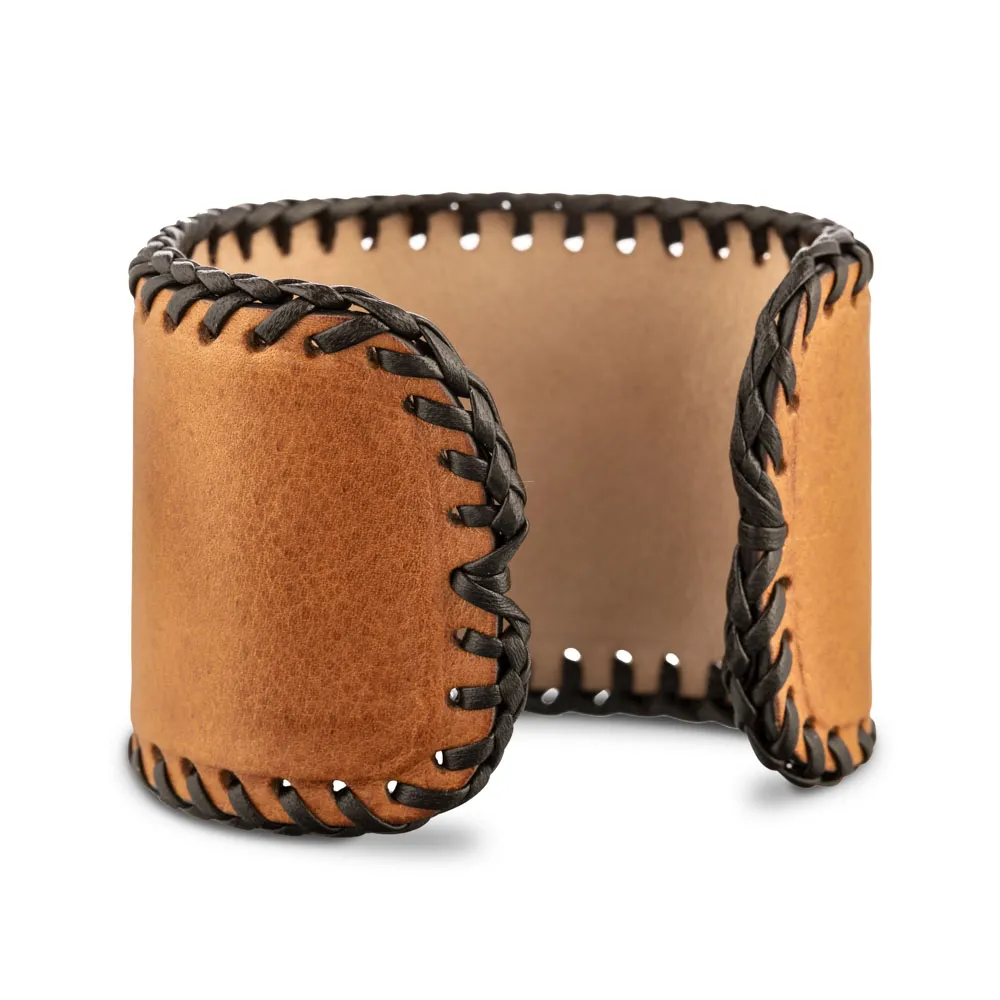 Re Artù Elyan bracciale pelle vacchetta rigido cognac