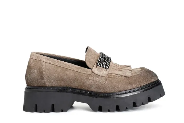 CafèNoir Mocassino Donna Scamosciato Frange Noce 39