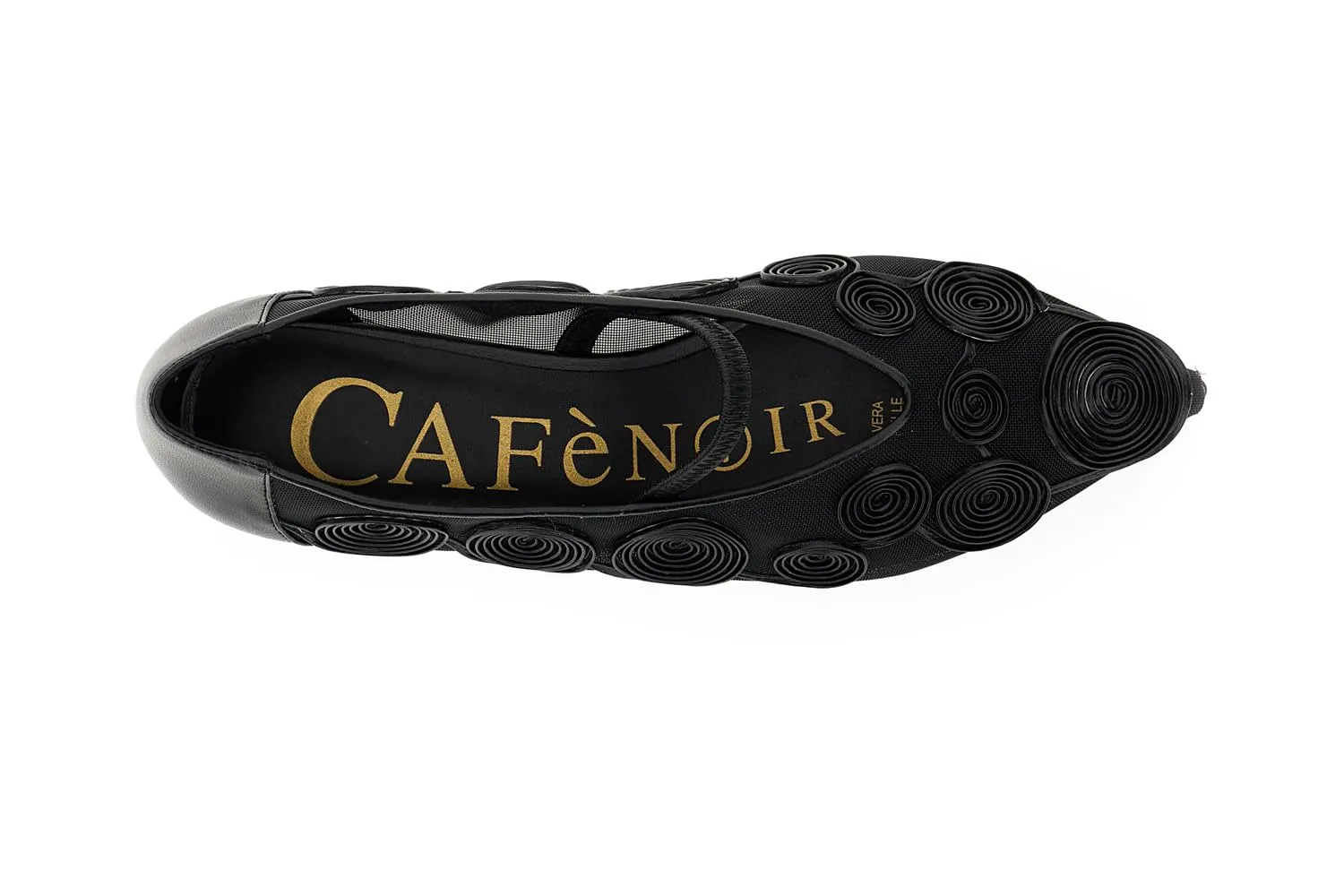 CafèNoir Ballerine Ricamo Cornely Donna Nere Mesh