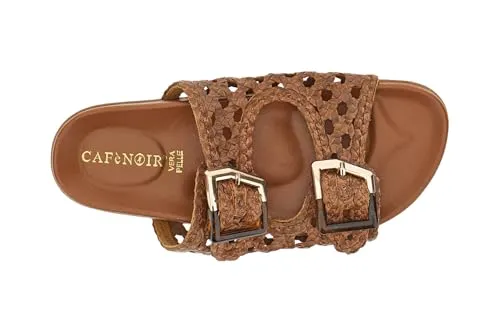 CafèNoir sandali ciabatta donna pelle intrecciata con fibbie
