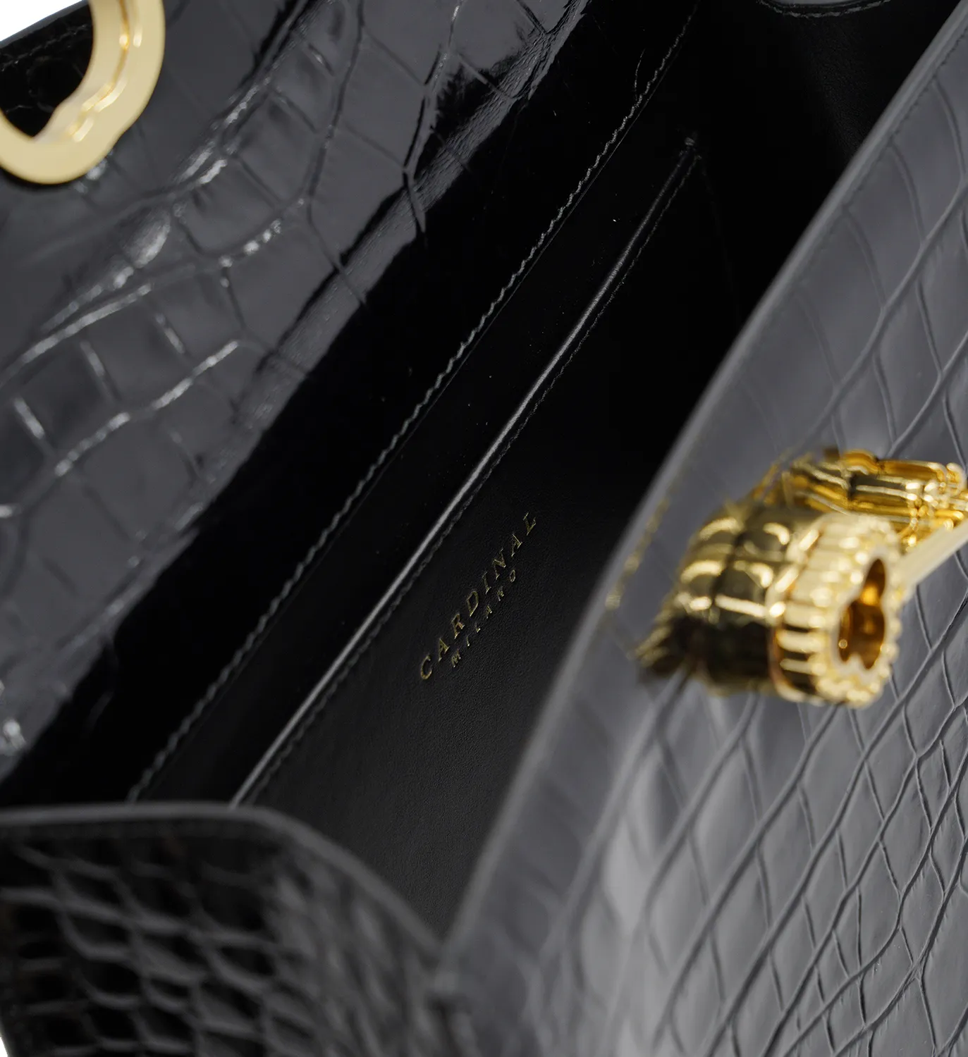Cardinal Milano Lady Cardinal borsa vitello nero coccodrillo