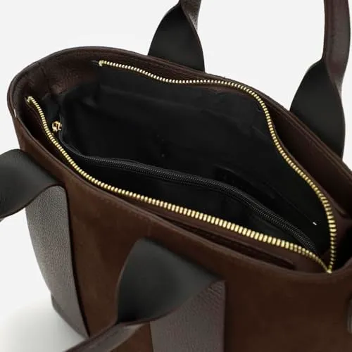 CafèNoir Camoscio Pelle Martellata borsa a mano testa di moro