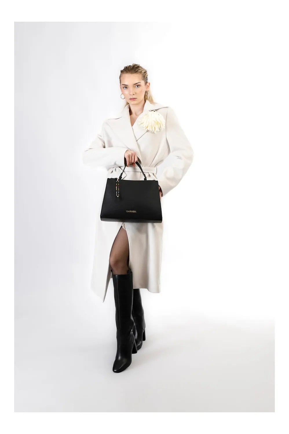 CafèNoir Shopping Saffiano Donna Nero Scomparti