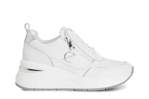 CafèNoir running sneakers pelle zip laterale bianco