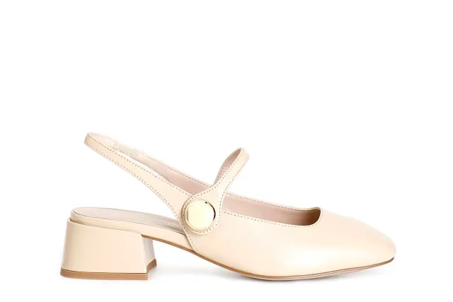 CafèNoir slingback vernice bottone tacco 4