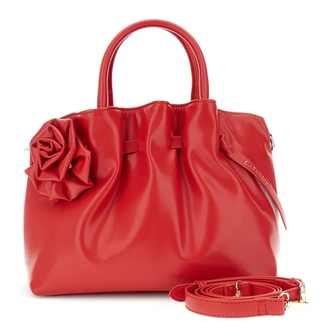 CafèNoir Borsa Mano Donna Nappa Rossa con Pieghe