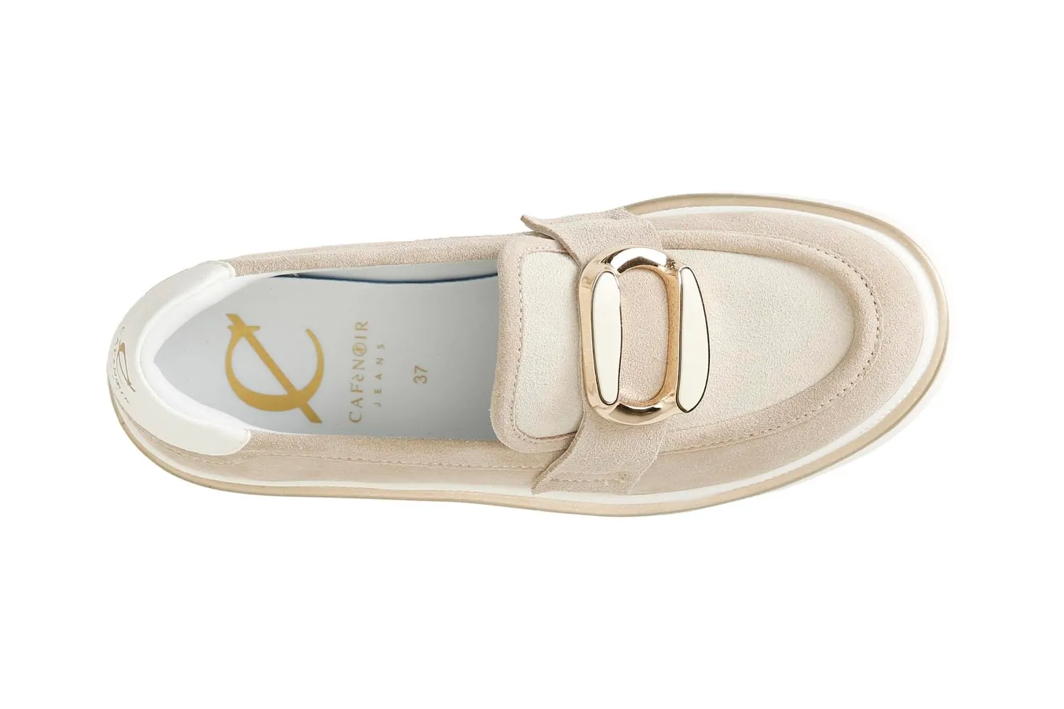 CafèNoir mocassino donna pelle plateau morsetto gioiello