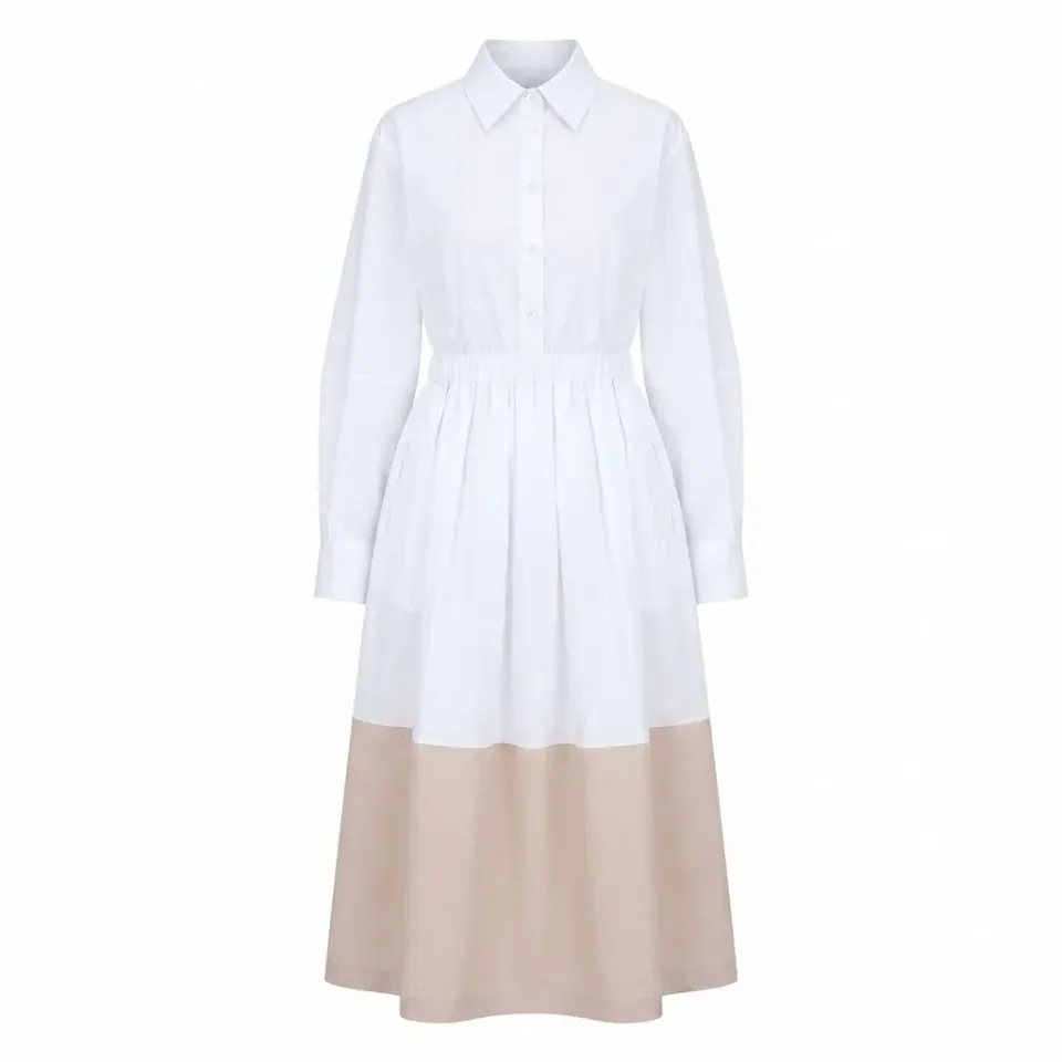 CafèNoir Gonna Bicolor Pieghe Donna Bianco Sabbia S