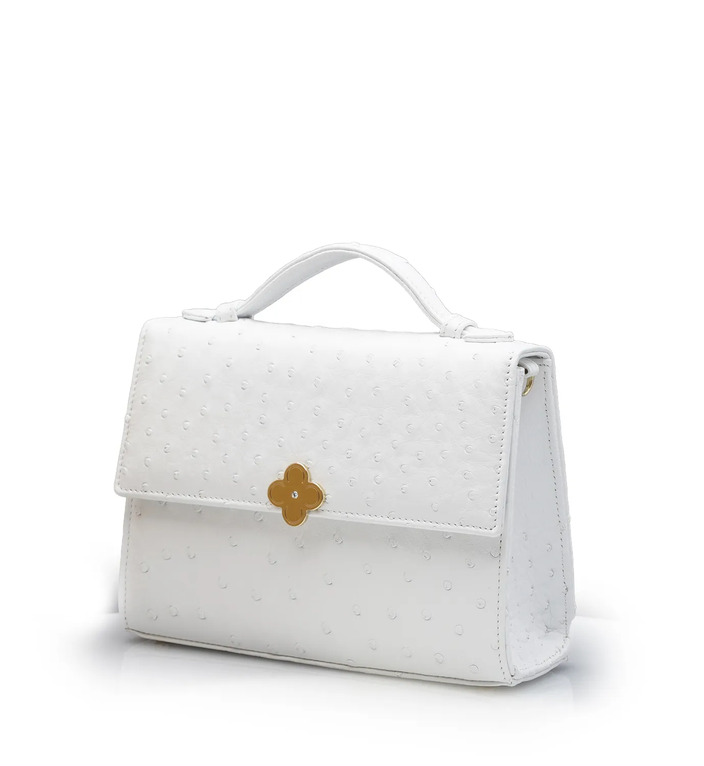 Cardinal Milano Miss Cardinal White Ostrich Borsa a Spalla Bianca Struzzo