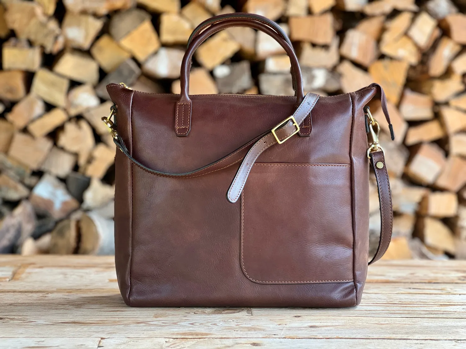 Aigin Milano borsa pelle miele imbottita porta tablet
