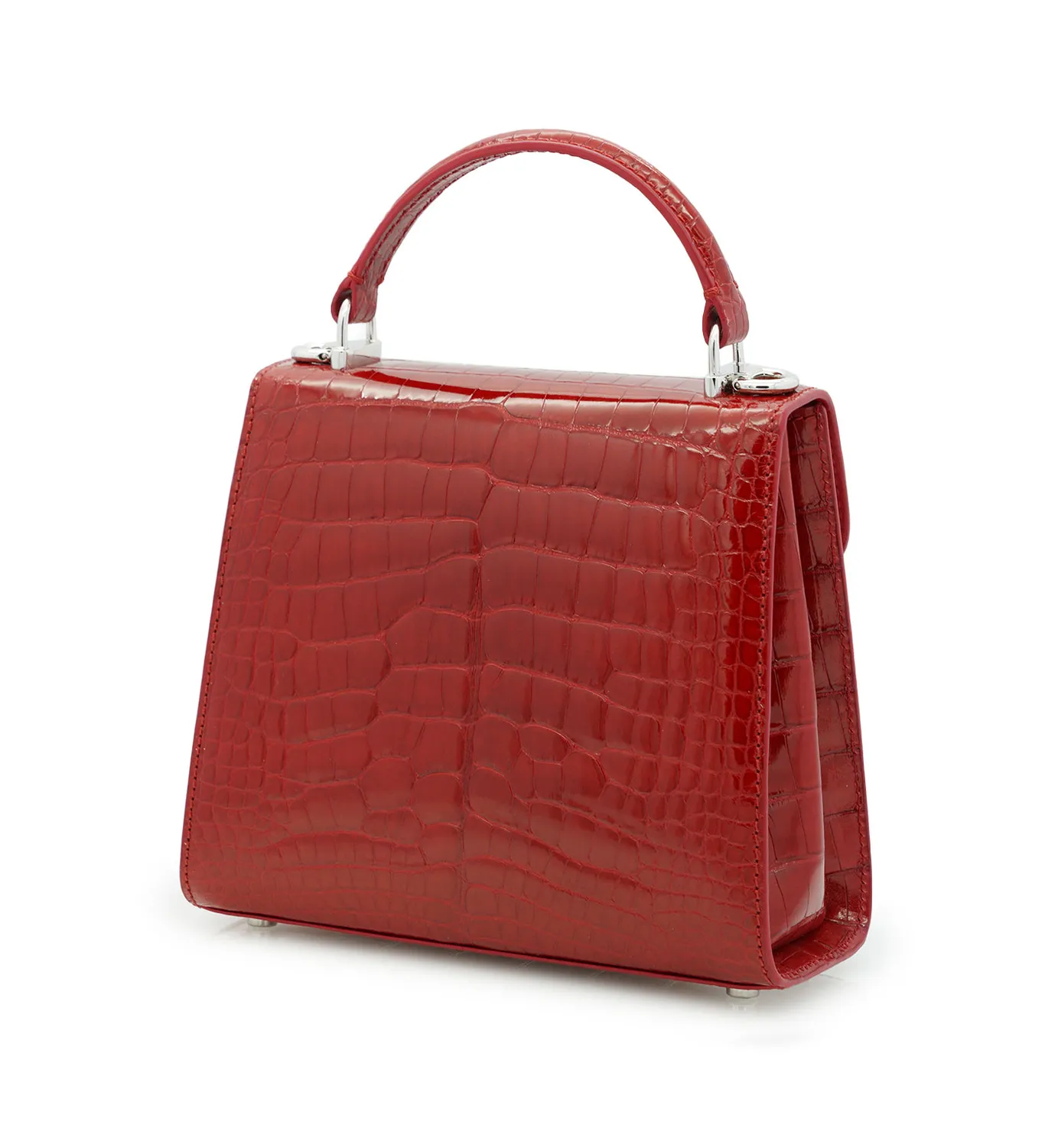 Cardinal Milano Tiffany Red Alligator Borsa a Mano Rossa Alligatore