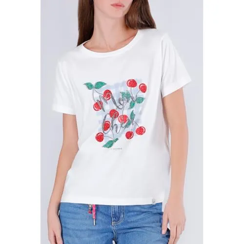 CafèNoir T-Shirt Cotone Ciliegie Off White M