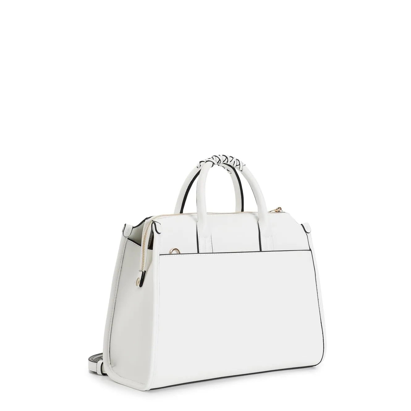 CafèNoir tote donna bianca intrecciata con charm