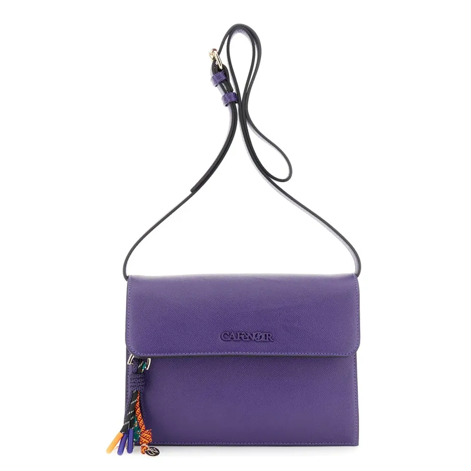CafèNoir Saffiano tracolla viola charms multicolore