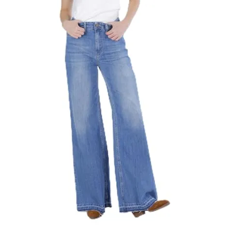 CafèNoir Jeans Palazzo Orlo Sciolto Blu Medio 42