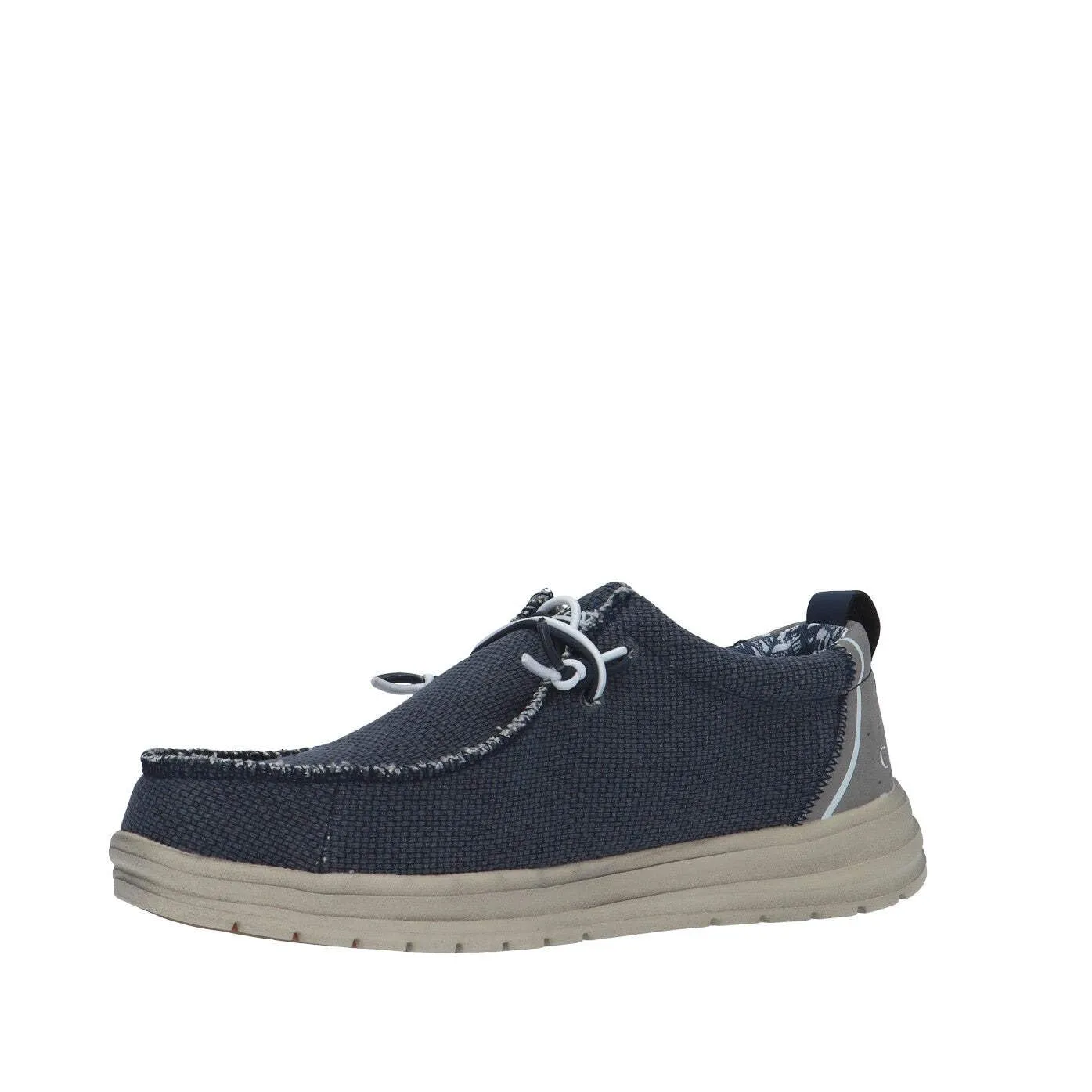 CafèNoir Barca Uomo Canvas Crema con Suola Gomma
