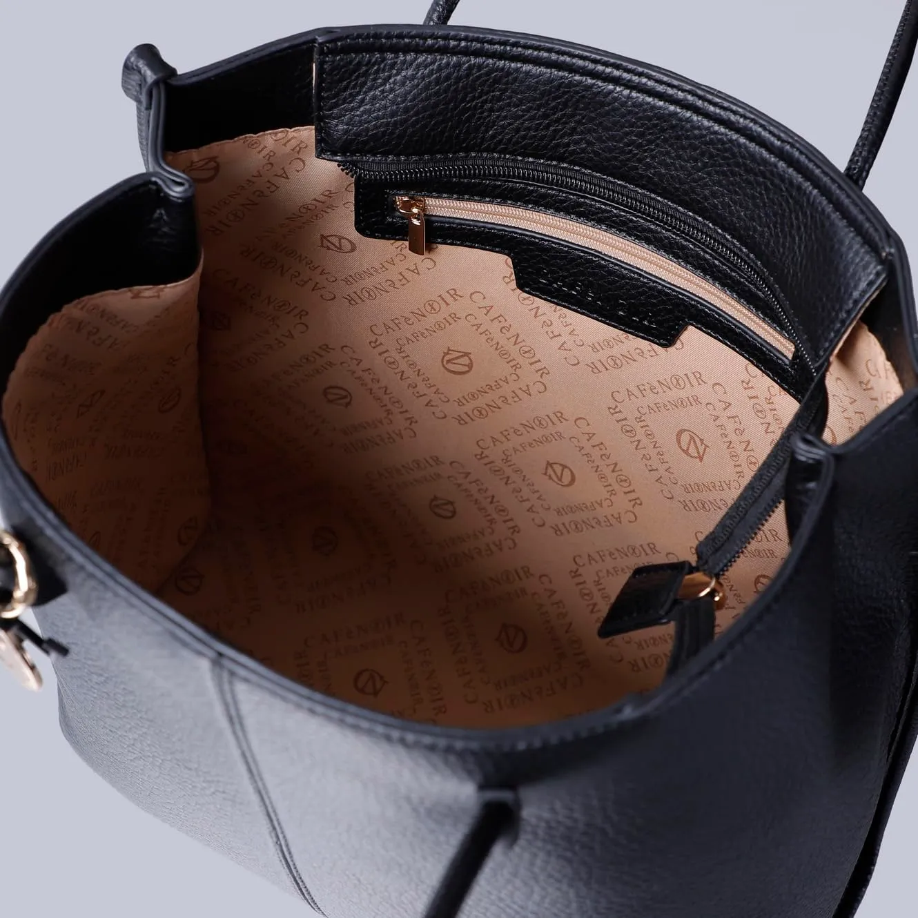 CafèNoir Tote Nera Effetto Pelle Manici Tubolari