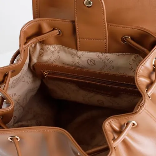 CafèNoir Zaino Pattina Fibbie Borsa Cuoio 27x29x15 cm