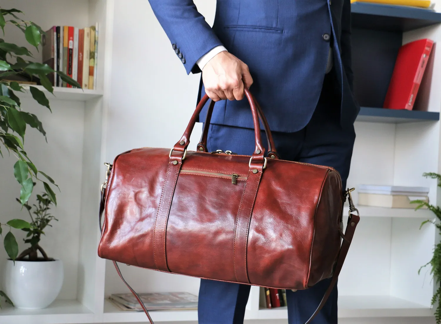 Aigin Milano Weekender Borsone Viaggio Pelle