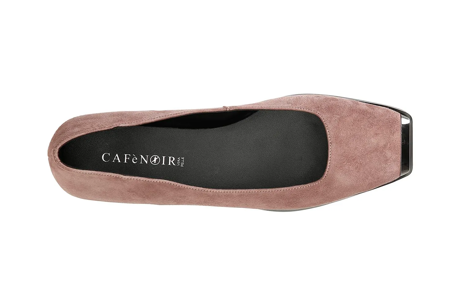 CafèNoir Ballerine Camoscio Rosa Antico Puntale Metallico